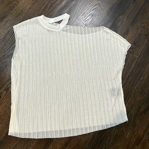 RTA cream one shoulder top XXS